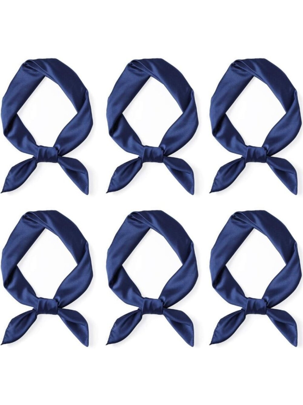 Satin Neck Scarf Set - 6 Pack Square Handkerchiefs for Women, Stylish